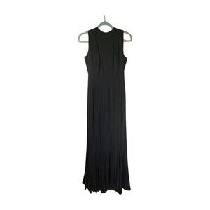 Sydney North 1960s Black Halter‐Keyhole Evening Gown • Old-Hollywood Vintage S